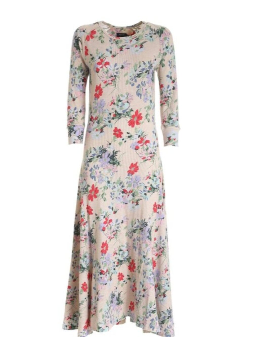 Polo Ralph Lauren Floral Print Waffle Knit Maxi Dress Cottagecore XXL Cotton